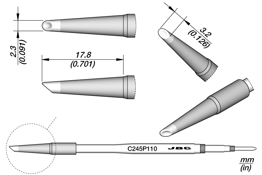 C245P110 - Spoon Cartridge Ø 2.3
